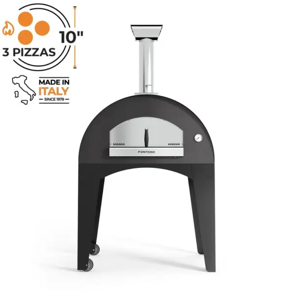 Fontana Amalfi Wood Pizza Oven with Trolley - Image 2