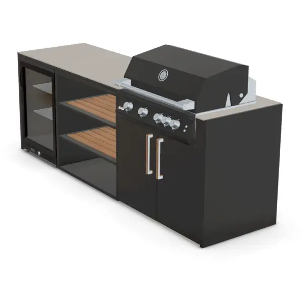 Brabura Outdoor Kitchen Black 4B Gas Grill - Image 3