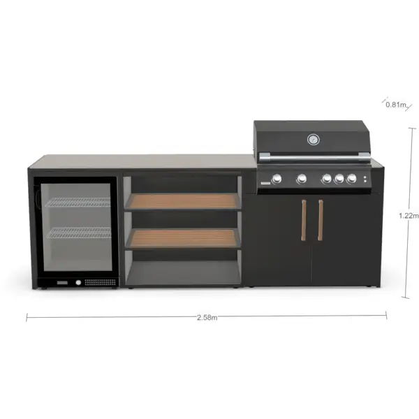 Brabura Outdoor Kitchen Black 4B Gas Grill - Image 4