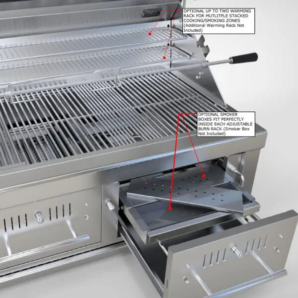 Sunstone 42" Charcoal & Wood Hybrid Dual Zone Grill - Image 5