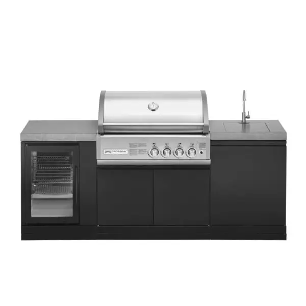 GrandPro 215 Crossray Grill 4B Outdoor Kitchen with Fridge + Sink