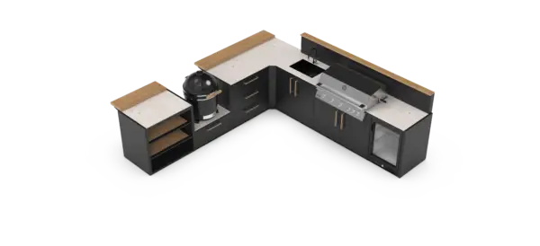 Brabura Fusion 5B L-Shape Outdoor Kitchen