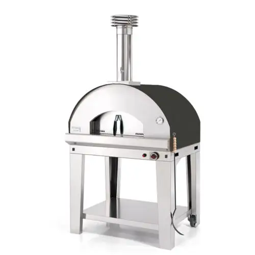 Fontana Mangiafuoco Anthracite Dual Fuel Pizza Oven Including Trolley