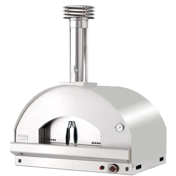 Fontana Mangiafuoco Stainless Steel Countertop Dual Fuel Pizza Oven