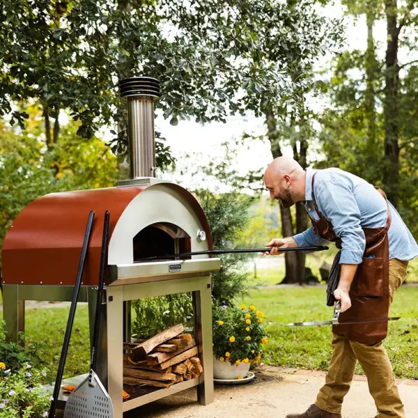 Fontana Margherita Rosso Wood Pizza Oven Including Trolley - Image 5