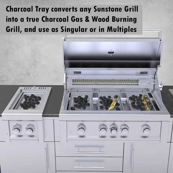 Sunstone 3-in-1 Charcoal Wood Burning & Smoking Tray - Image 3