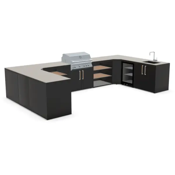 U SHAPE KITCHEN S4B FRIDGE 1