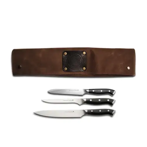 GRLLR BBQ Knives Set + Leather Knife Bag