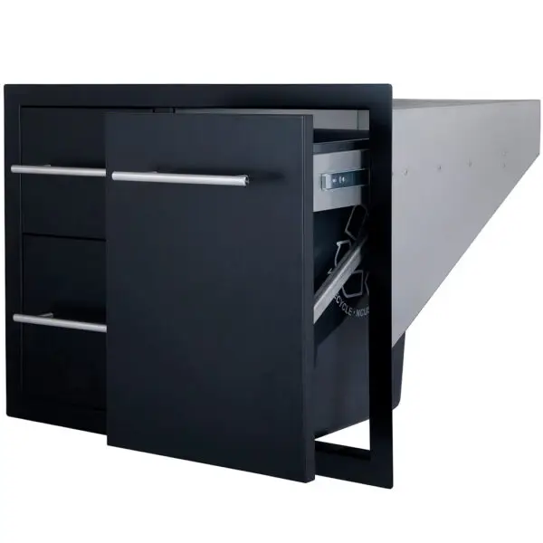Sunstone Black Series Double Drawer Trash Combo 36" - Image 3