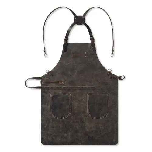 Feuermeister® Antique Leather Anthracite Apron (Medium)