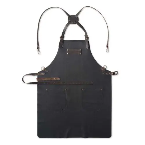 Feuermeister® Nappa Leather Black/Brown Apron (Small)