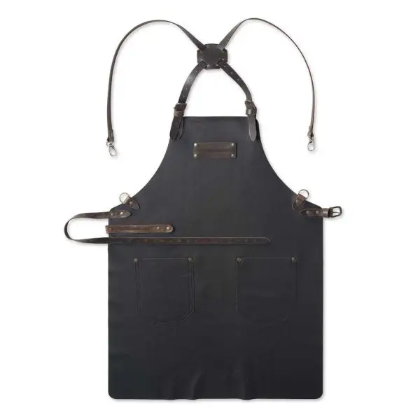 Feuermeister® Nappa Leather Black/Brown Apron (Small)