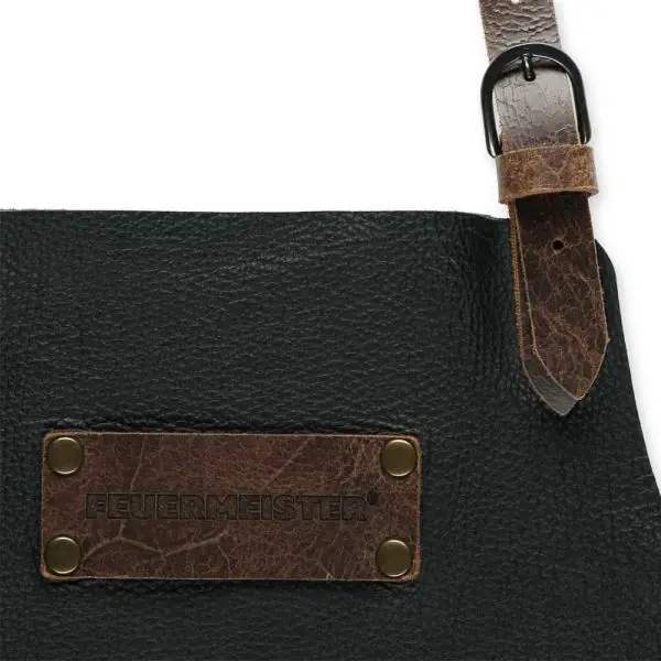Feuermeister® Nappa Leather Black/Brown Apron (Small) - Image 2