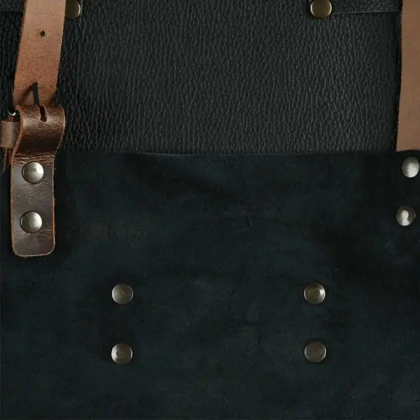 Feuermeister® Nappa Leather Black/Brown Apron (Small) - Image 3