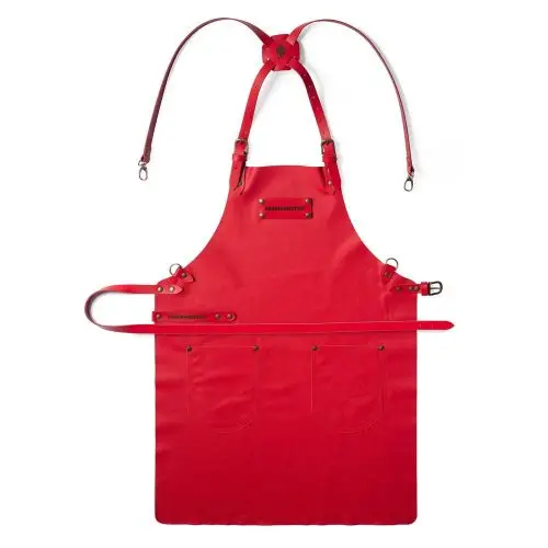 Feuermeister® Nappa Leather Red Apron (Small)