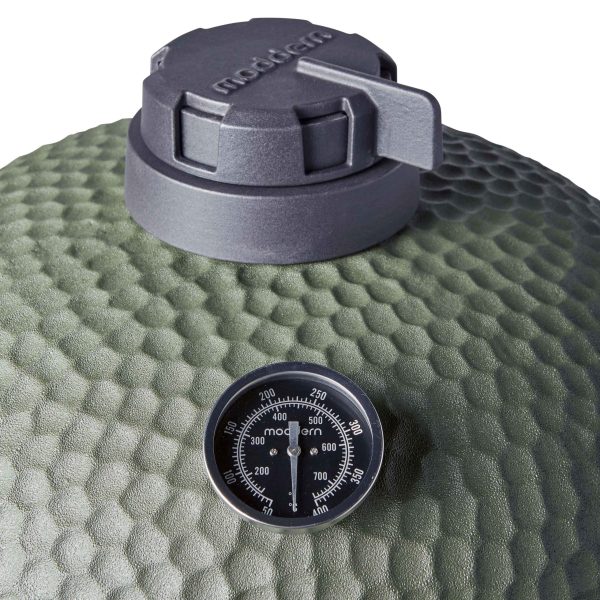 Detail green kamado thermometer complete scaled 1