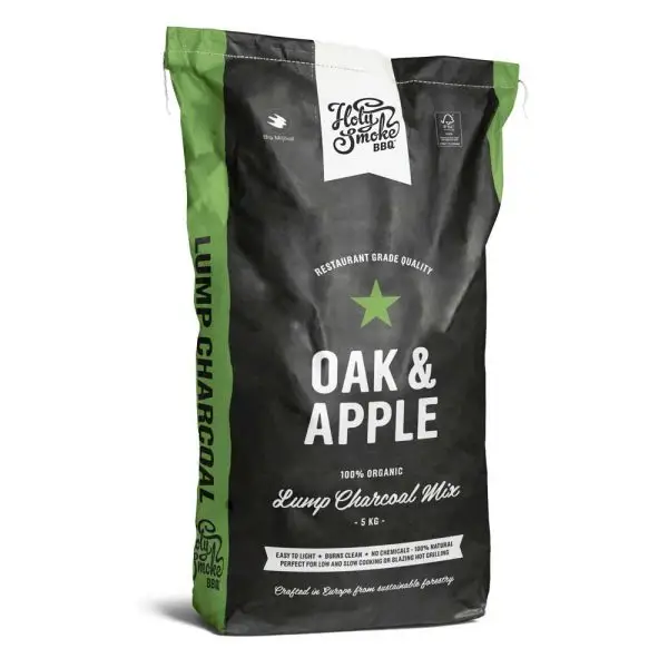 HOLY SMOKE BBQ -   RESTAURANT GRADE LUMP CHARCOAL MIX OAK / APPLE, 5KG