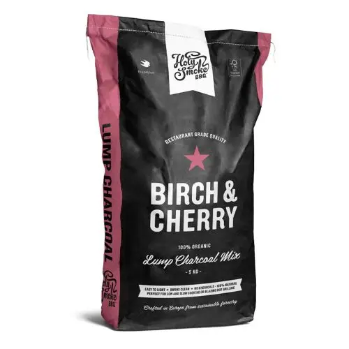 HOLY SMOKE BBQ - RESTAURANT GRADE LUMP CHARCOAL MIX BIRCH / CHERRY, 5KG